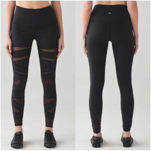 Lululemon Wunder Under Pant Sz 4‎ (Hi-Rise) (Tech Mesh) In Black